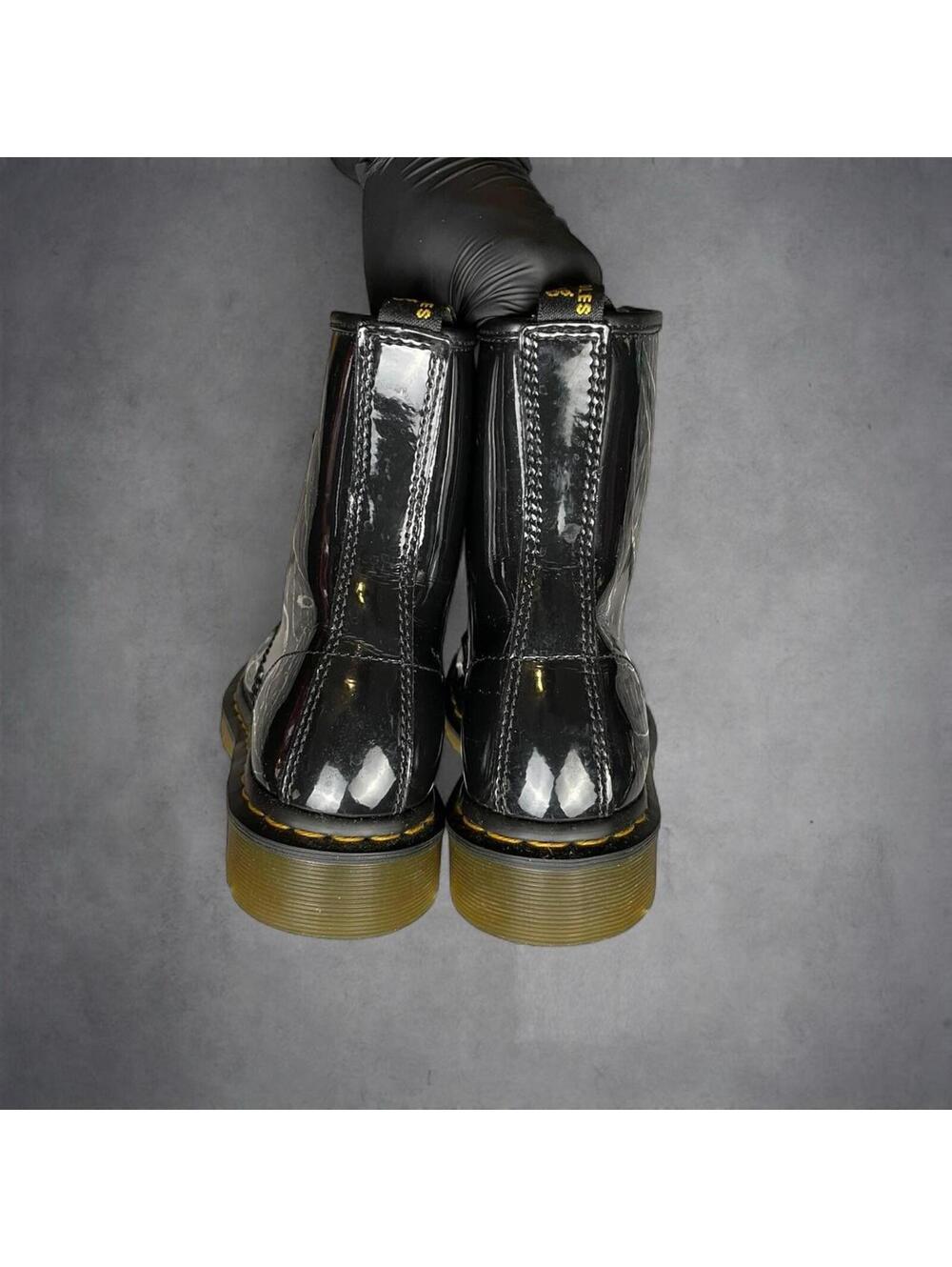 Dr. Martens 1460 Patent Leather Boots Black Womens US 8 UK 6 EU 39 Combat 8-Eye - Picture 6 of 8